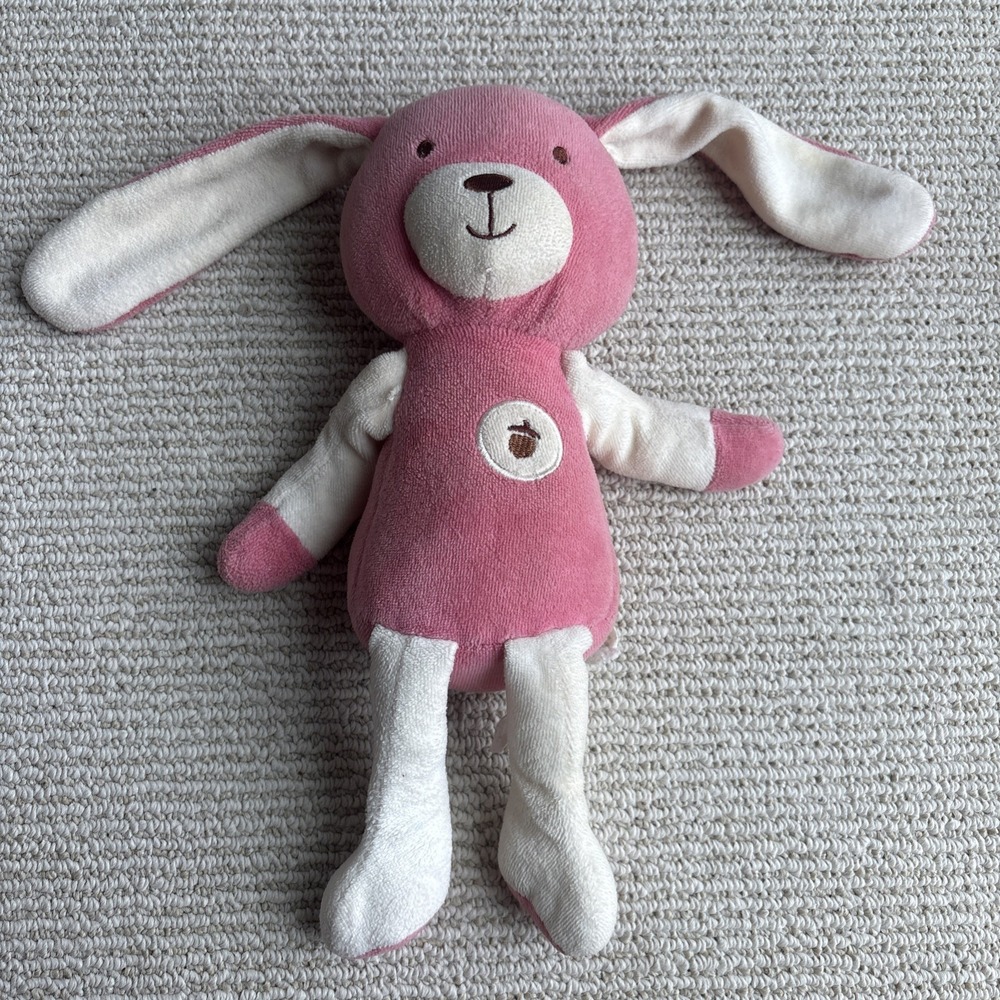 My Natural Pink Bunny Rabbit Acorn Organic Plush Stuffed Animal Lovey